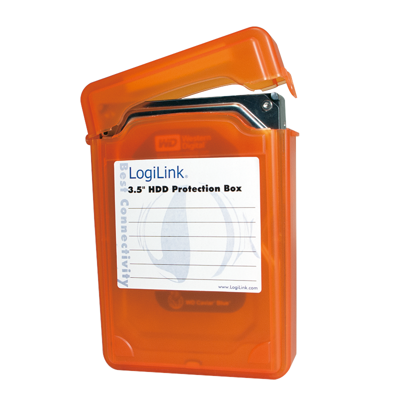 Logilink Festplatten Schutz-Box für 3,5 HDD´s, orange