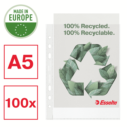 Esselte Prospekthüllen DIN A5 transparent genarbt 0,07 mm, 100 St.
