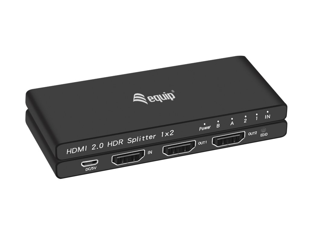 Equip HDMI2.0 2-Port Splitter Ultra Slim 4K/ 60Hz schwarz