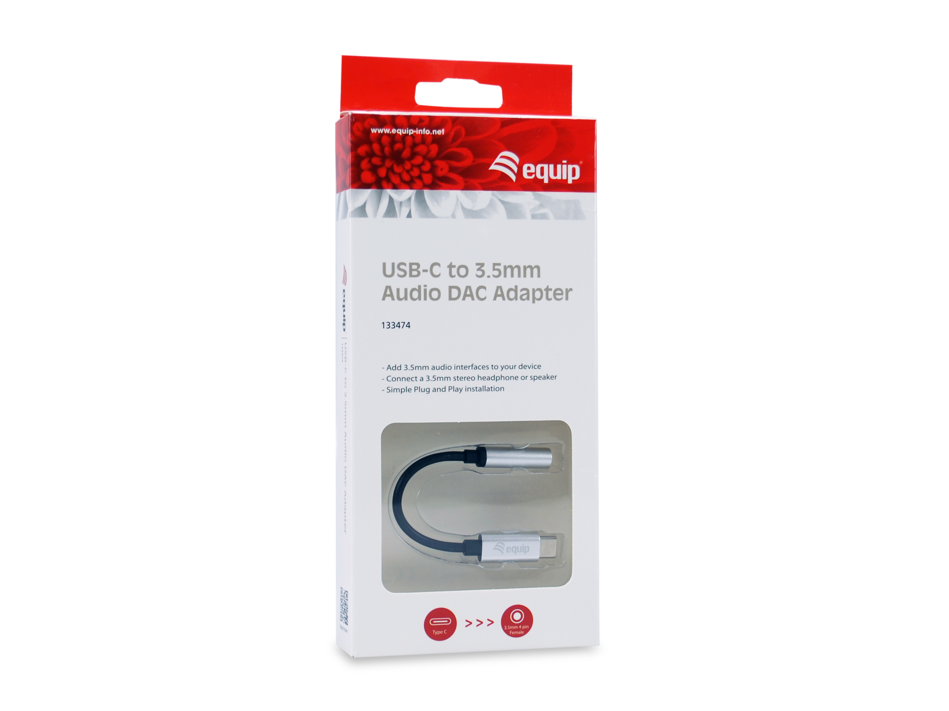 Equip Adapter USB-C-> 4-Pin 3.5mm St/Bu DAC 0.15m schwarz