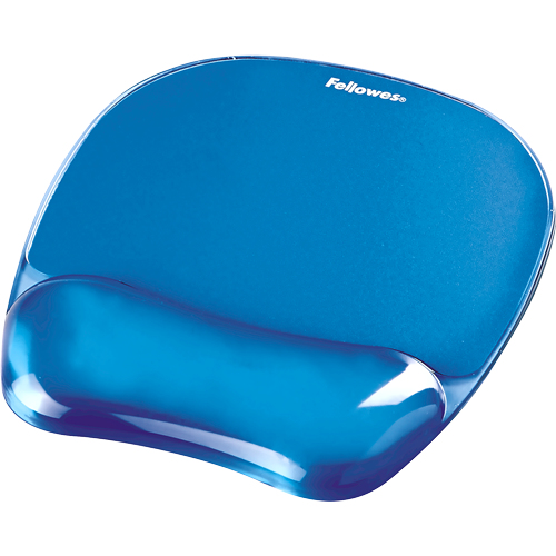 Fellowes Mousepad mit Handgelenkauflage Crystals Gel blau