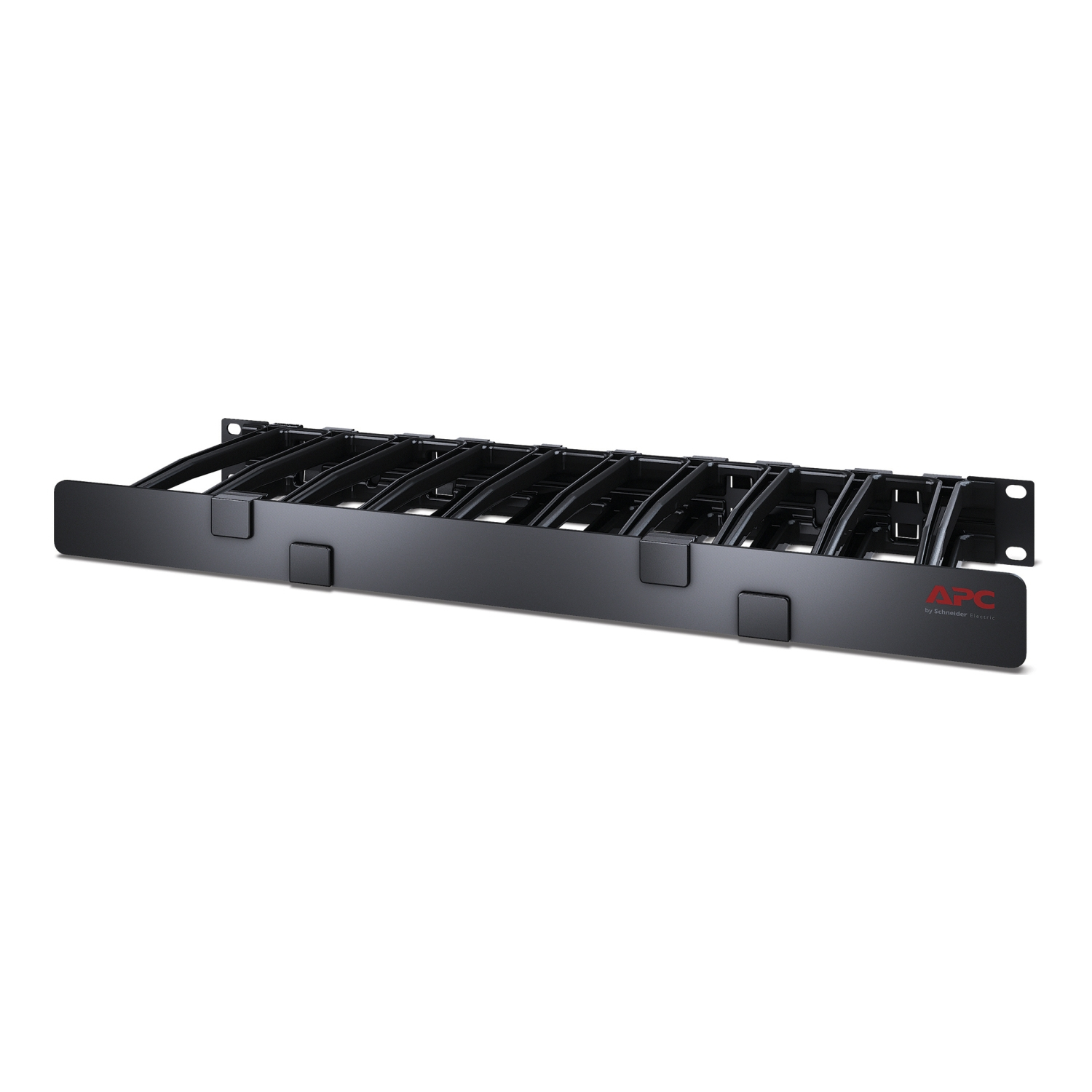 APC Horizontal Cable Manager Single-Sided with Cover Rack cable management panel with cover Black 1U TAA Compliant
