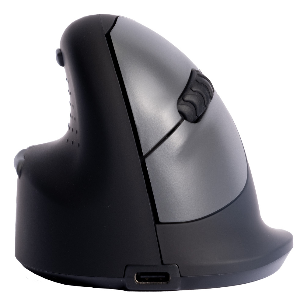 r-go HE Ergo Vertical Mouse Größe M links Maus ergonomisch kabellos schwarz, silber