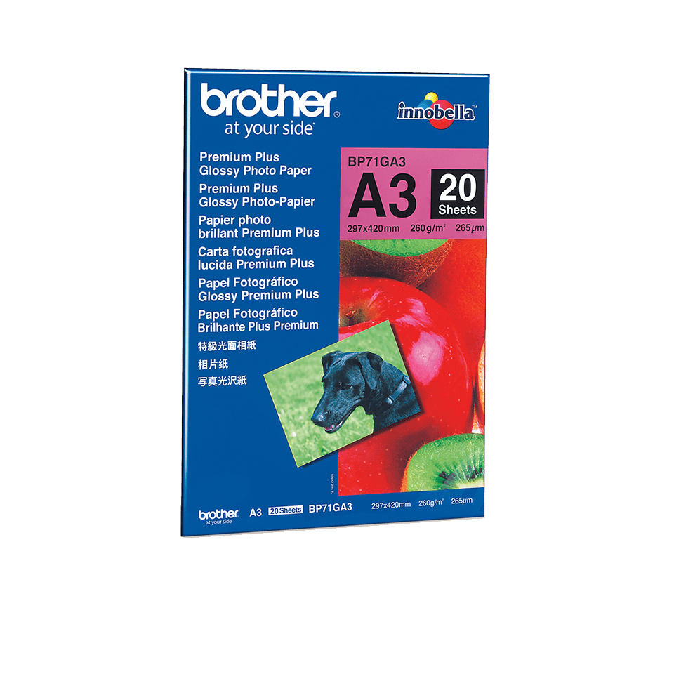brother Fotopapier BP71GA3 DIN A3 glänzend 260 g/qm 20 Blatt