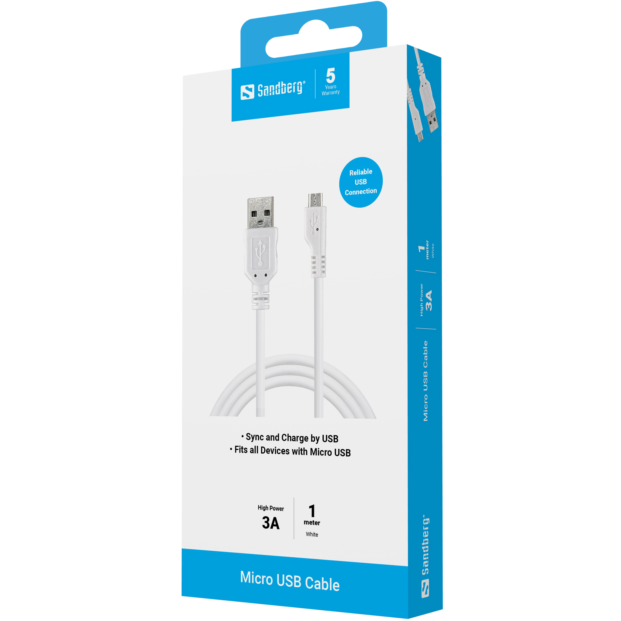 SANDBERG Micro USB Sync Ladekabel 1m