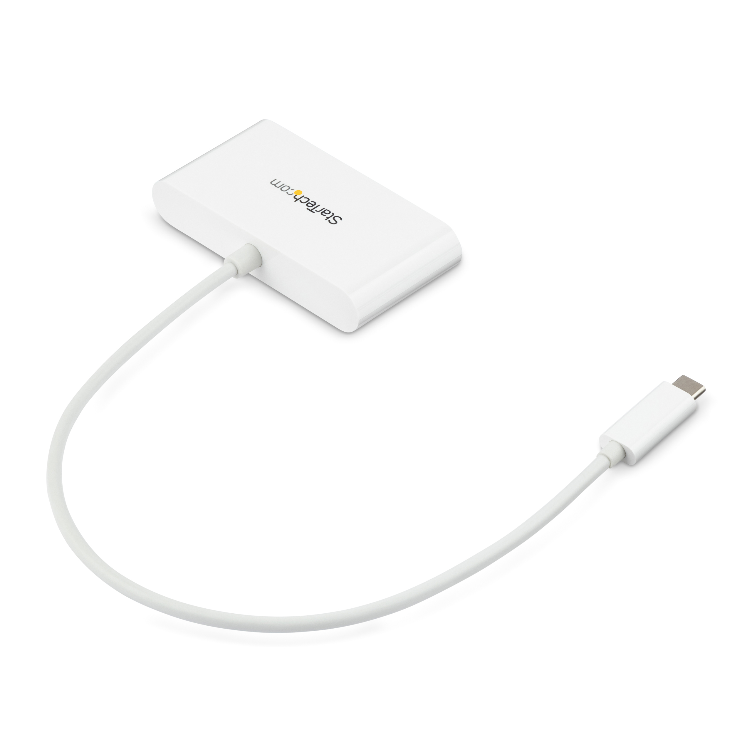 STARTECH.COM 3-Port USB-C Hub with Gigabit Ethernet - USB-C to 3x USB-A - USB 3.0 Hub - White