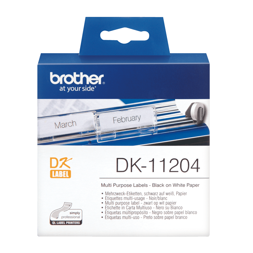 DK SINGLE LABLE ROLLS F/ QL-500/550 400PCS/RL 17X54MM