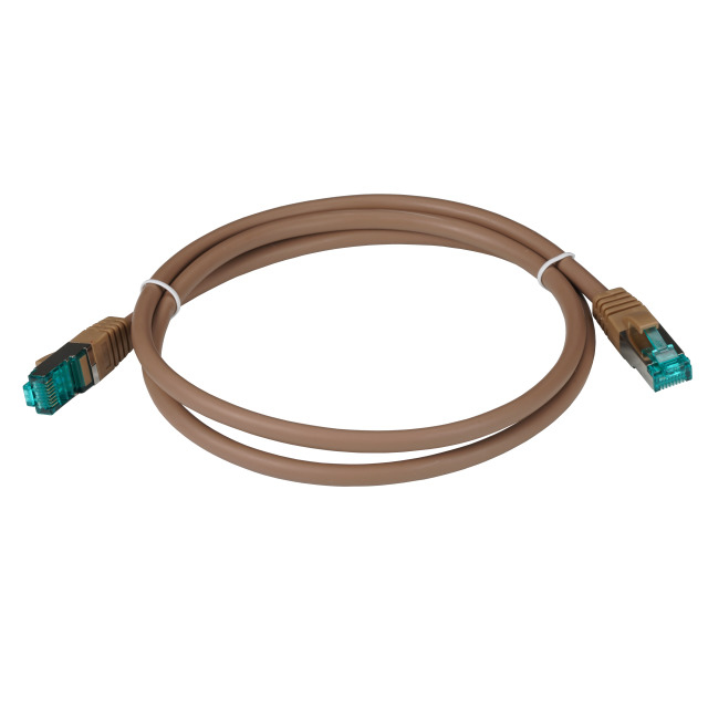 EFB RJ45 Patchkabel S/FTP Cat6A LSZH Braun Laenge 1m 4x2xAWG27/7 nach TIA/EIA568B geschirmt Uebertragungsstandards 10Gbit