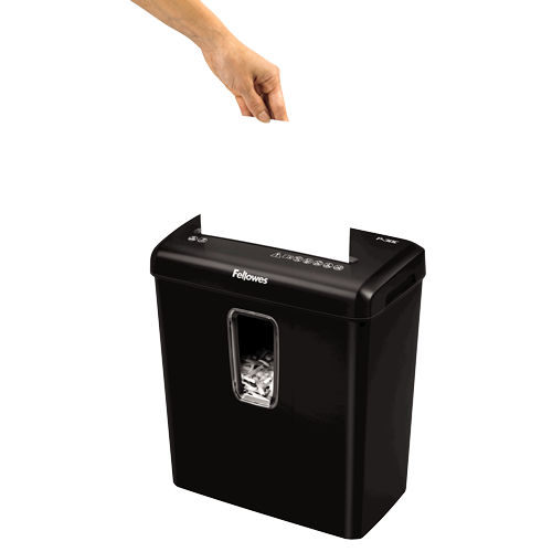 Fellowes Powershred P-30C Aktenvernichter mit Partikelschnitt P-4, 4 x 34 mm, bis 6 Blatt, schwarz