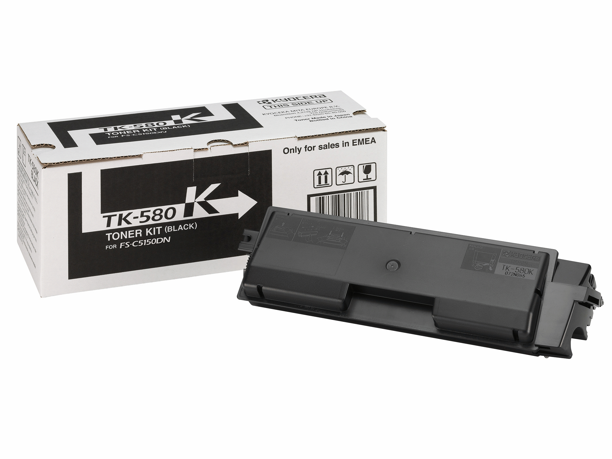 KYOCERA TK-580K Toner schwarz inkl. Resttonerbehälter fur 3.500 Seiten gem. ISO/IEC 19798