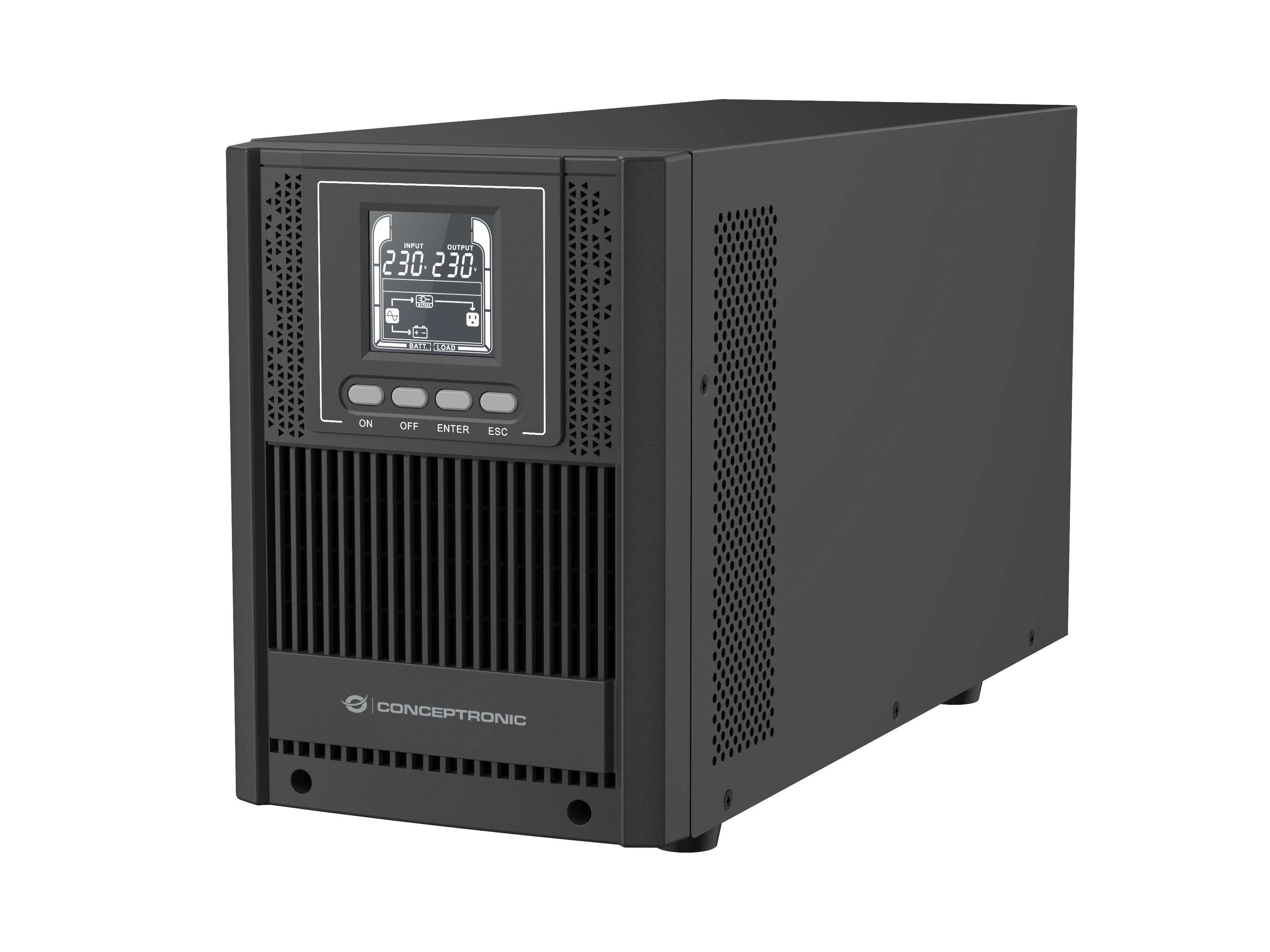 CONCEPTRONIC USV 2000VA/1800W/4xSchuko/USB/+ Online Tower sw