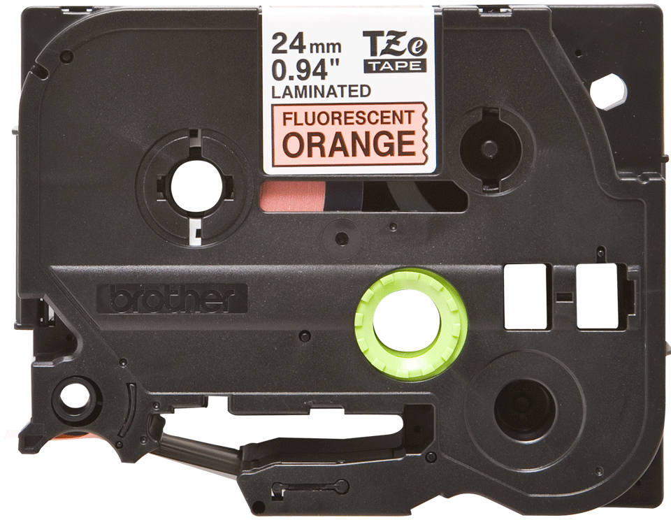 TZE-B51 LAMINATED TAPE 24MM 5M BLACK ON SIGNAL ORANGE