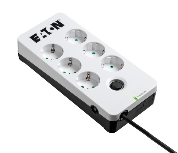 EATON Protection Box 6 DIN Surge protector AC 220-250V 2500Watt output connectors 6 white