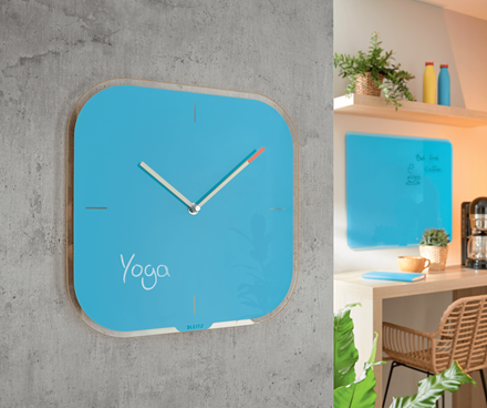LEITZ Wanduhr Cosy blau Sicherheitsglas 30,0 x 30,0 cm