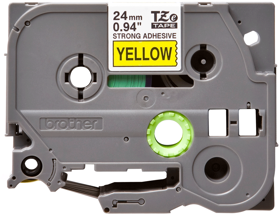 TZE-S651 LAMINATED TAPE 24MM 8M BLACK ON YELLOW EXTRA-STRONG