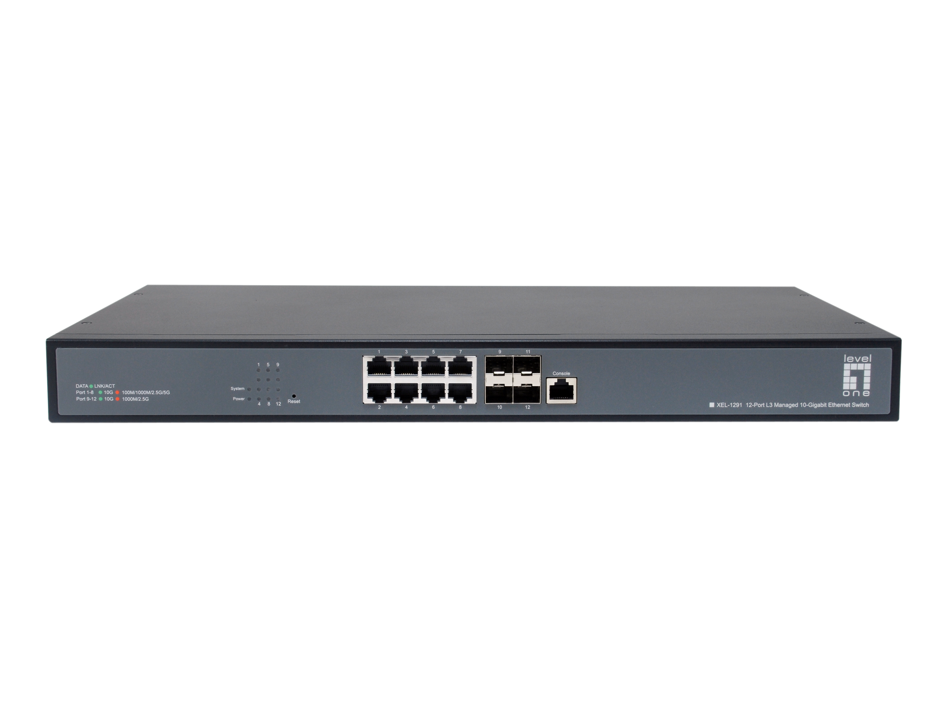 LevelOne Switch 8x10GE/4x10GSFP+ 19 Managed L3