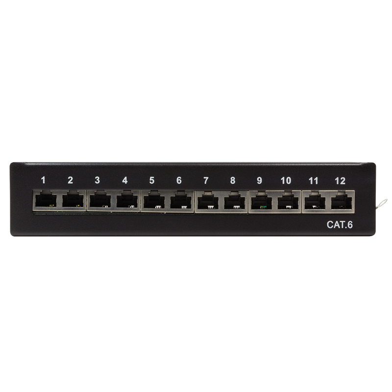 Logilink Patchpanel Tisch/Wand Cat.6 STP 12 Ports, schwarz
