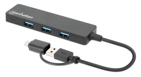 MANHATTAN 4-Port USB 3.0 Typ-C / Typ-A Kombi-Hub schwarz