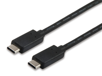 Equip Kabel USB-C2.0->C 3A PD60W St/St 1.00m schwarz Polybeutel