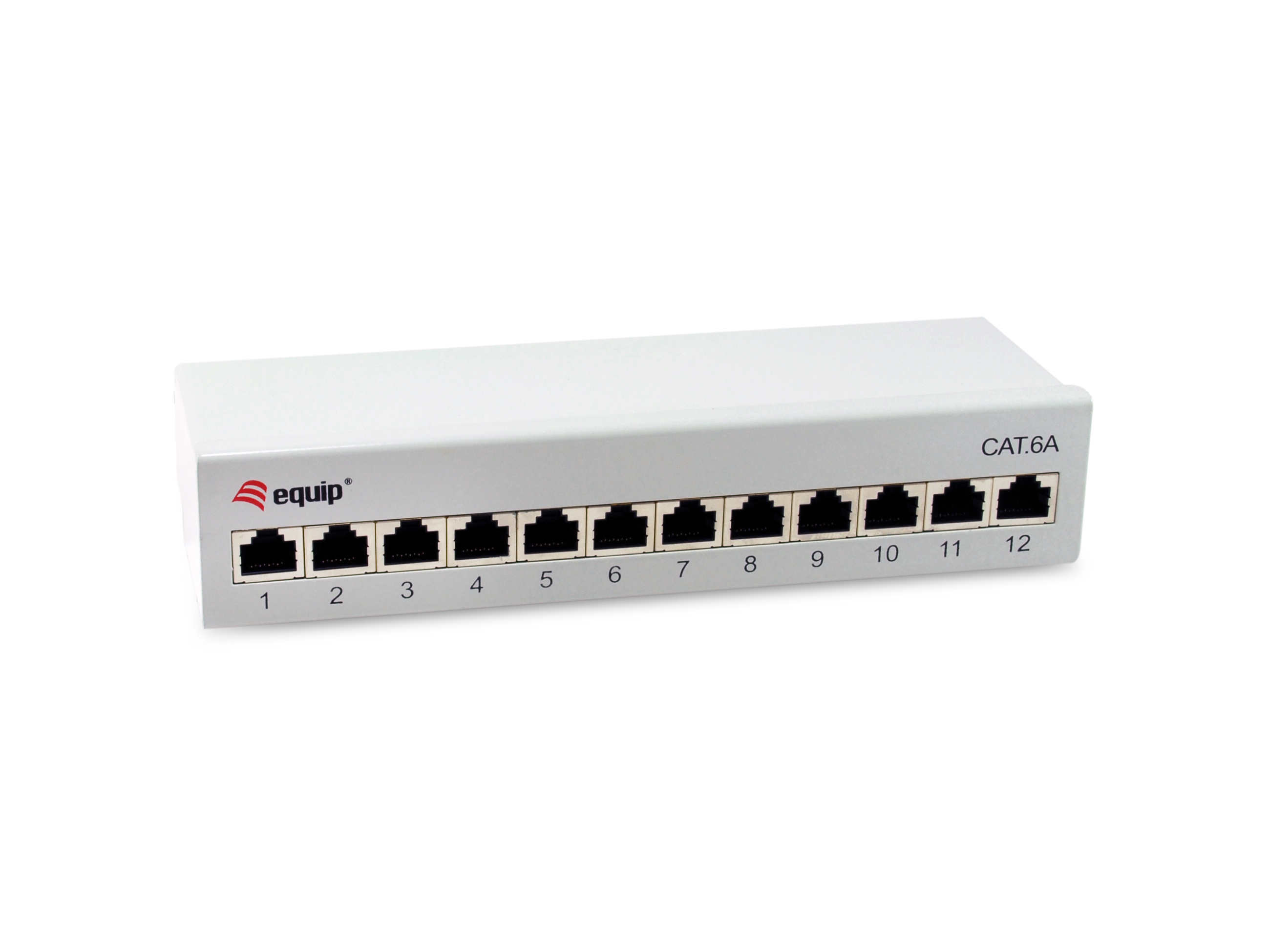 Equip Patchpanel 12xRJ45 Cat6a Desktop 500MHz RAL7035