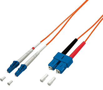 Equip Patchkabel LC->SC 2.00m Multimode Duplex OM1 orange Polybeutel