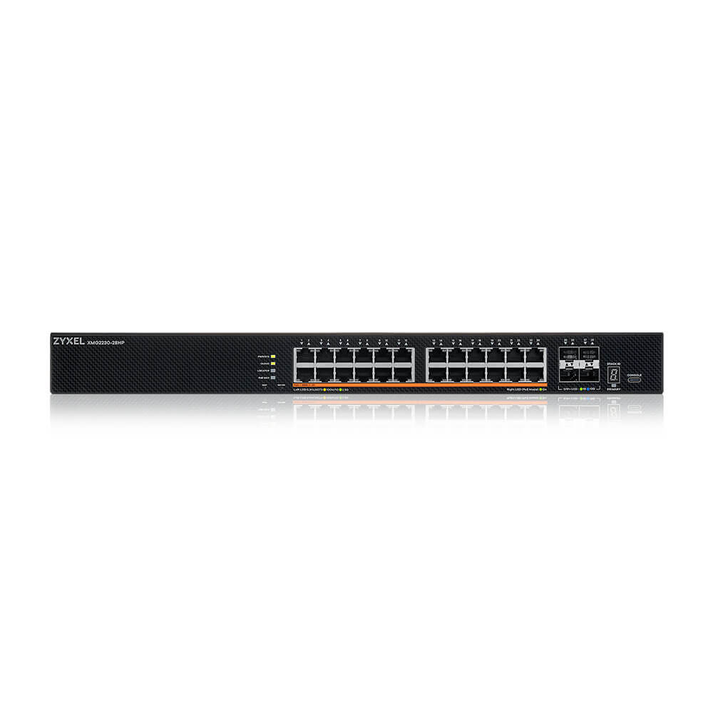 ZYXEL XMG2230-28HP 28-Port Layer 3 Access Switch PoE++ AC 700W DC 1440W 24 x 2.5G MultiGig 4 x 10G SFP+ Uplink inkl. 1 Jahr