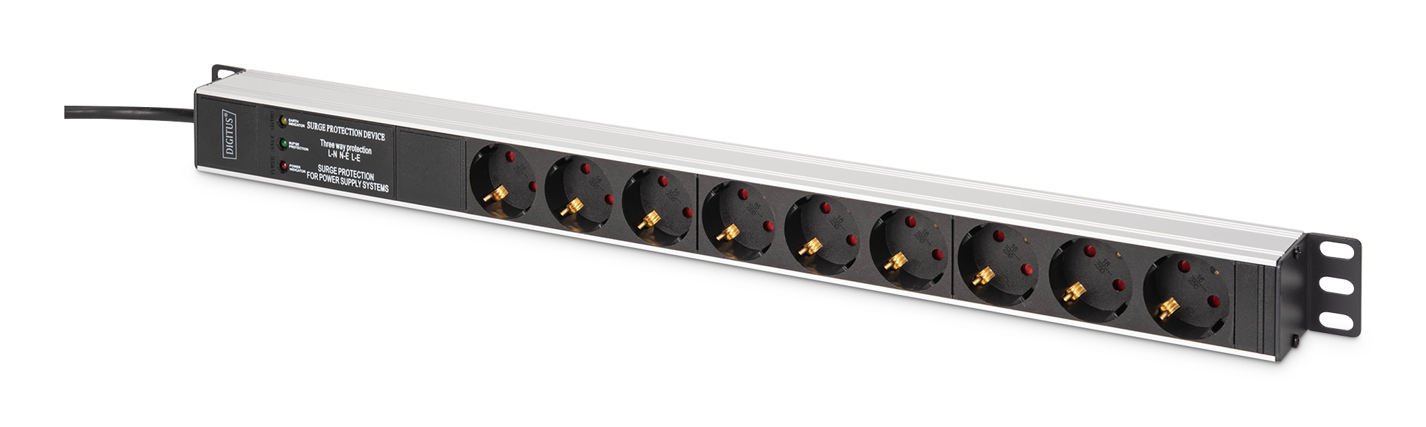DIGITUS PDU 9-fach 19 Alu. 1HE 2m schwarz