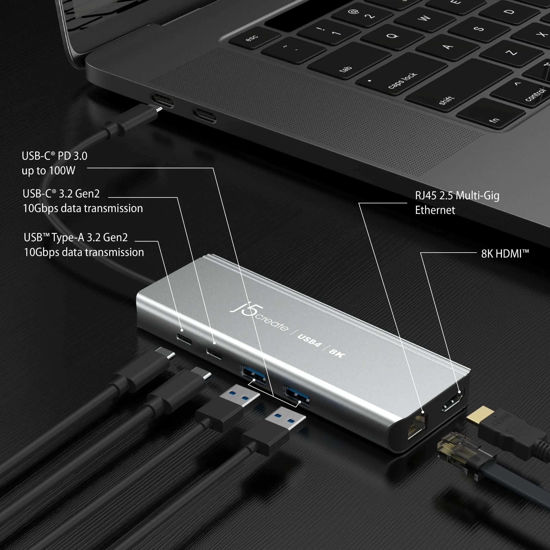 USB4 8K MULTI-PORT HUB SPACE GREY