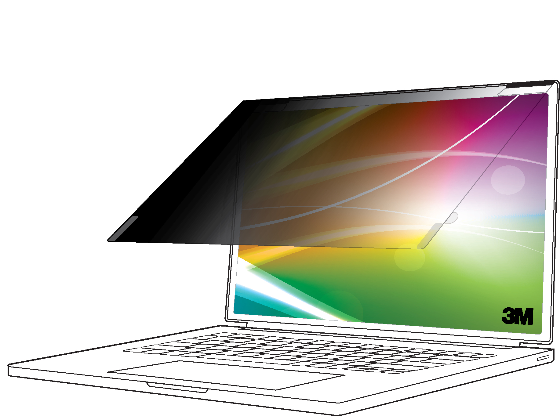 3M Bright Screen Privacy Filter for 33,78cm 13,3Zoll Full Screen Laptop 16:9 BP133W9E
