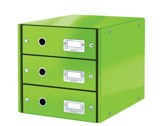 LEITZ Schubladenbox Click & Store grün 60480054, DIN A4 mit 3 Schubladen, 1 St.