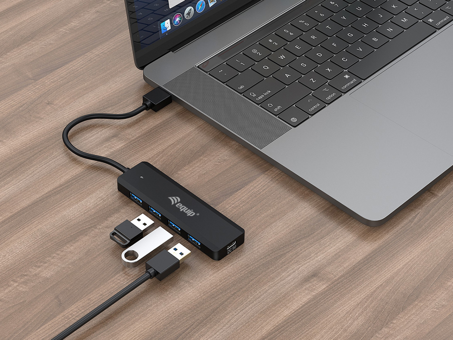 Equip 4-Port USB-A3.2-Hub->4xUSB-A 3.2 +USB-C Adapter 5Gbps
