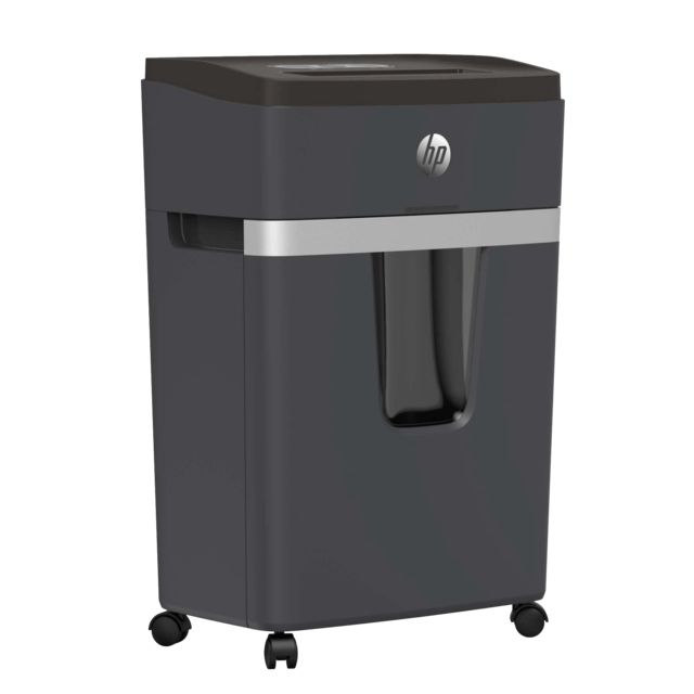 HP Pro Shredder 18CC Aktenvernichter mit Partikelschnitt P-4, 4 x 35 mm, bis 18 Blatt, schwarz