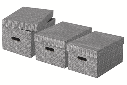 Esselte Home Aufbewahrungsboxen 17,5 l grau 26,5 x 36,5 x 20,5 cm, 3 St.