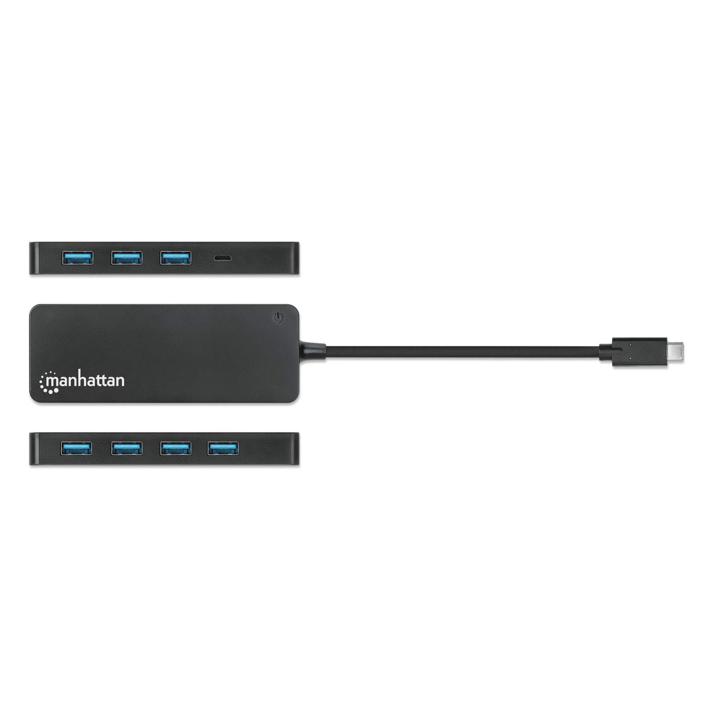 MANHATTAN 7-Port USB Hub C-Stecker A-Buchse 5Gbit/s schwar