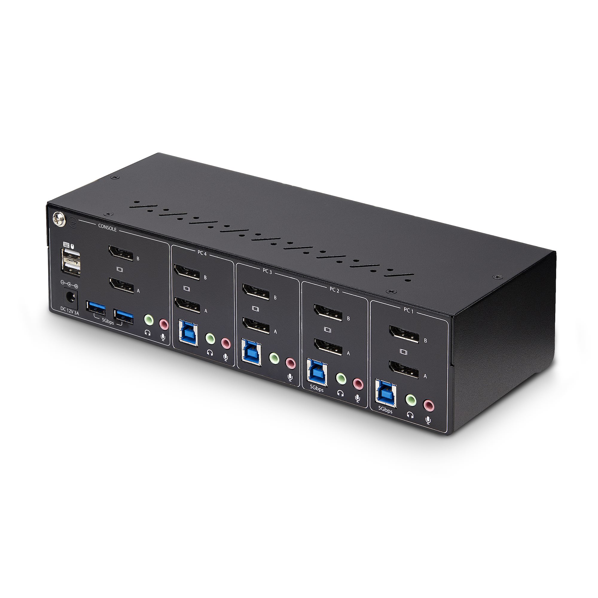 STARTECH.COM 4-Port KVM Switch Dual Monitor DisplayPort 4K 60Hz 2x USB 3.0 2x USB 2.0 Hotkey/Drucktasten KVM Umschalter 4 PC 2monito