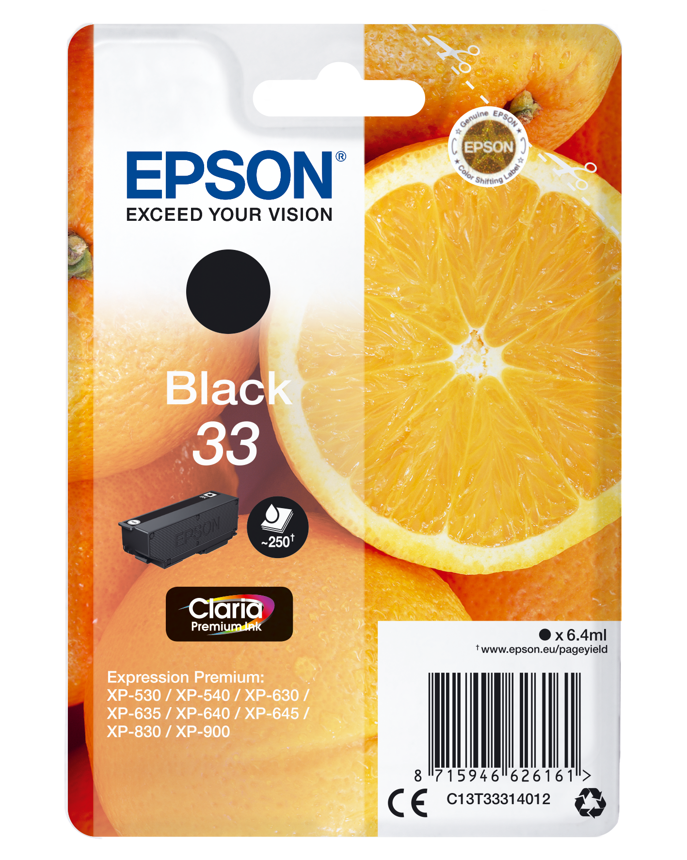 EPSON 33 / T3331 (Orangen) schwarz Druckerpatrone
