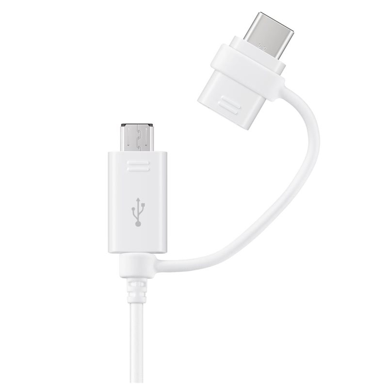 Samsung - EP-DG930DW Combo Cable USB Type-C + Micro-USB - White BULK