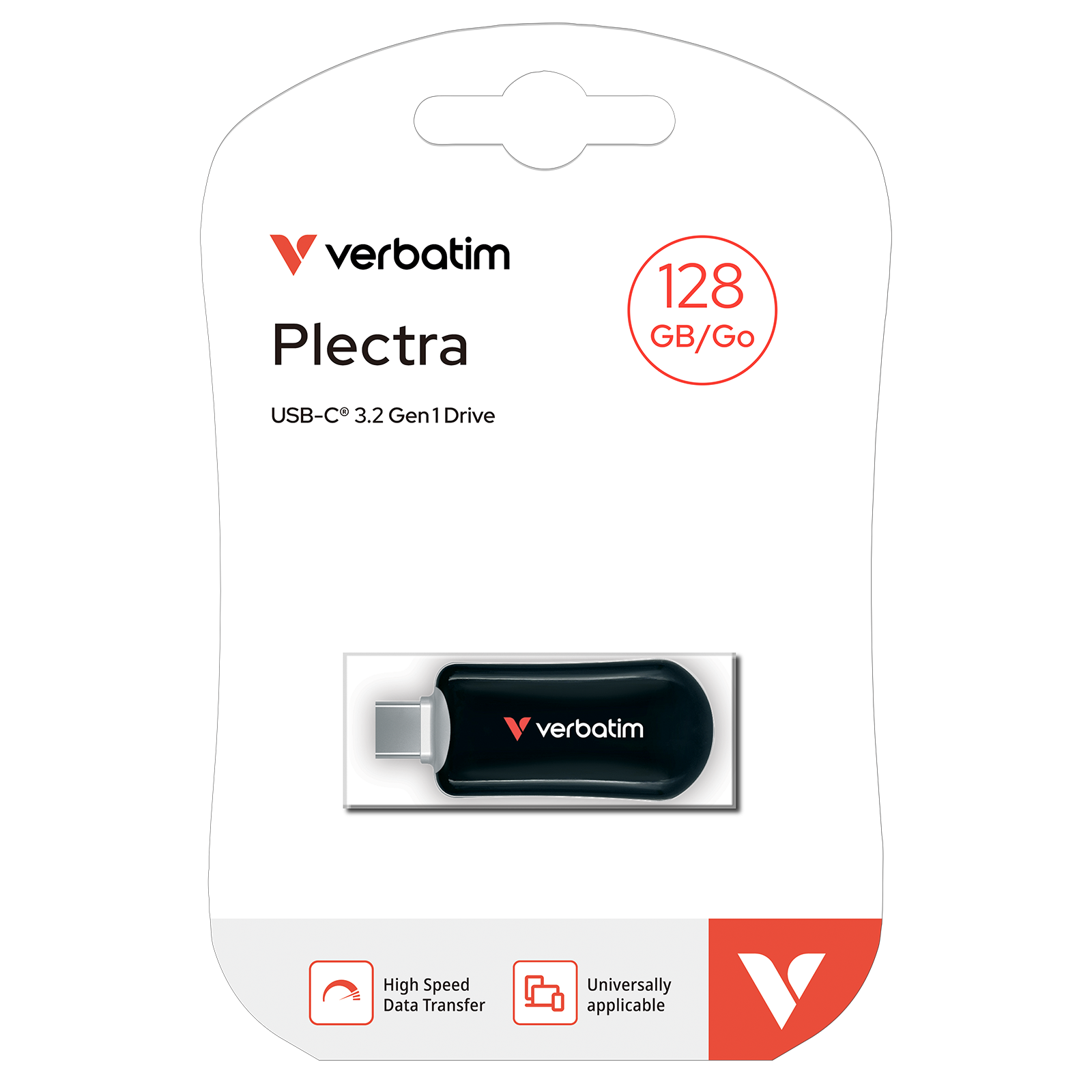 Verbatim Plectra Black 128GB USB-C Flash Drive 30225