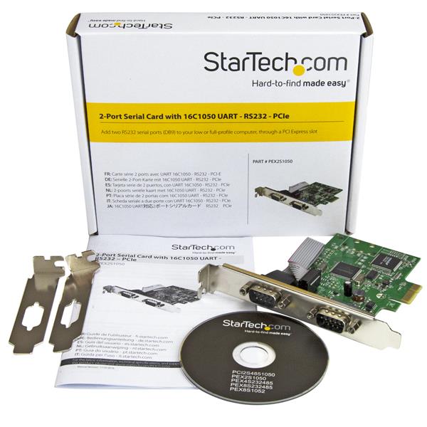 STARTECH.COM 2 Port PCI Express Seriell Karte mit 16C1050 UART - RS232 - PCIe Seriell mit Dual Channel 16C1050 UART