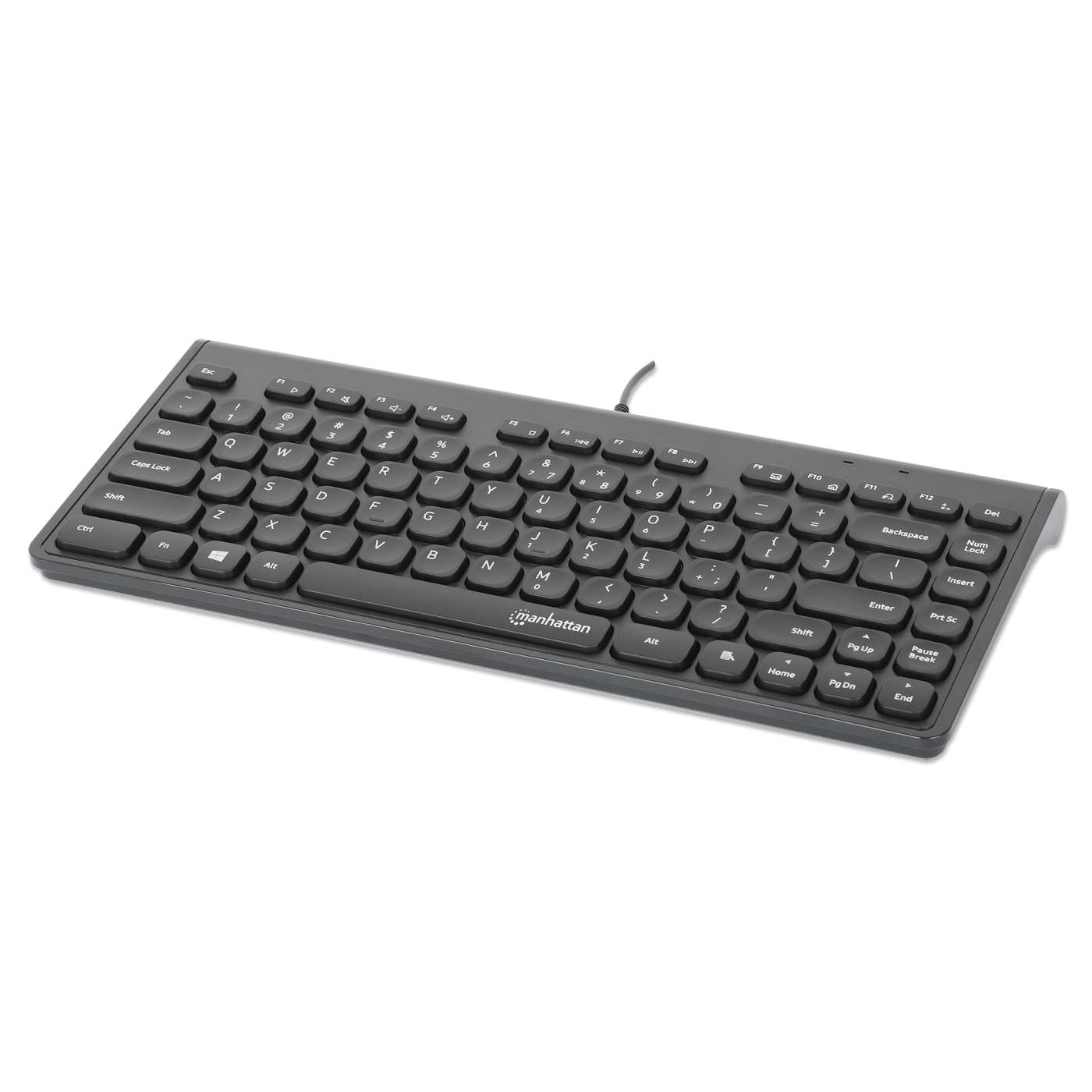 MANHATTAN Slim USB Mini-Tastatur 1.5m Kabel schwarz