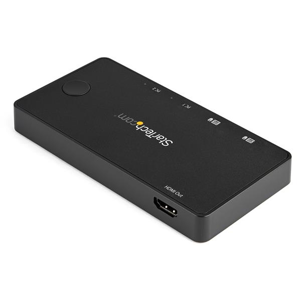 STARTECH.COM 2-Port USB-C KVM Switch - 4K 60Hz HDMI - Kompakter UHD Desktop KVM Switch mit USB-Typ-C-Kabeln - Busbetrieben