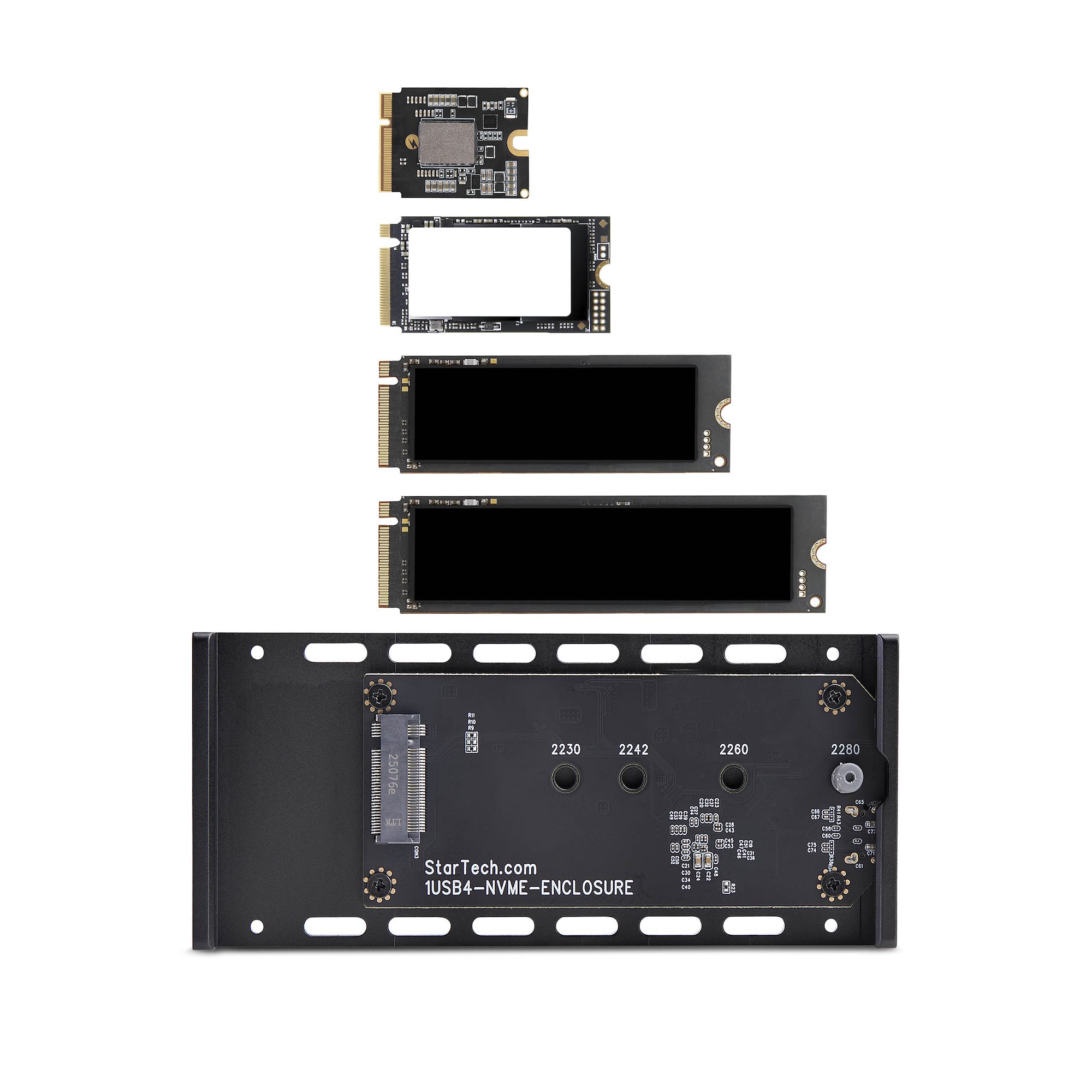 STARTECH.COM USB4m.2 NVMe Gehäuse 40Gbps Externes USB-C Thunderbolt NVMe SSD Gehäuse Aluminium-Kuhlkörpergehäuse B+M und M-Key