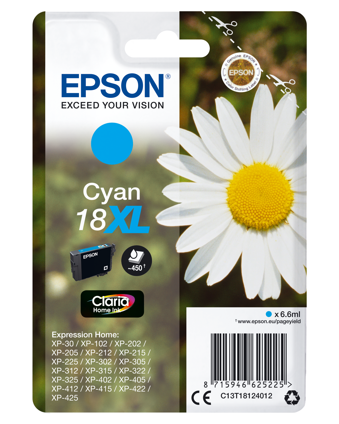EPSON 18XL / T1812XL (Gänseblümchen) cyan Druckerpatrone