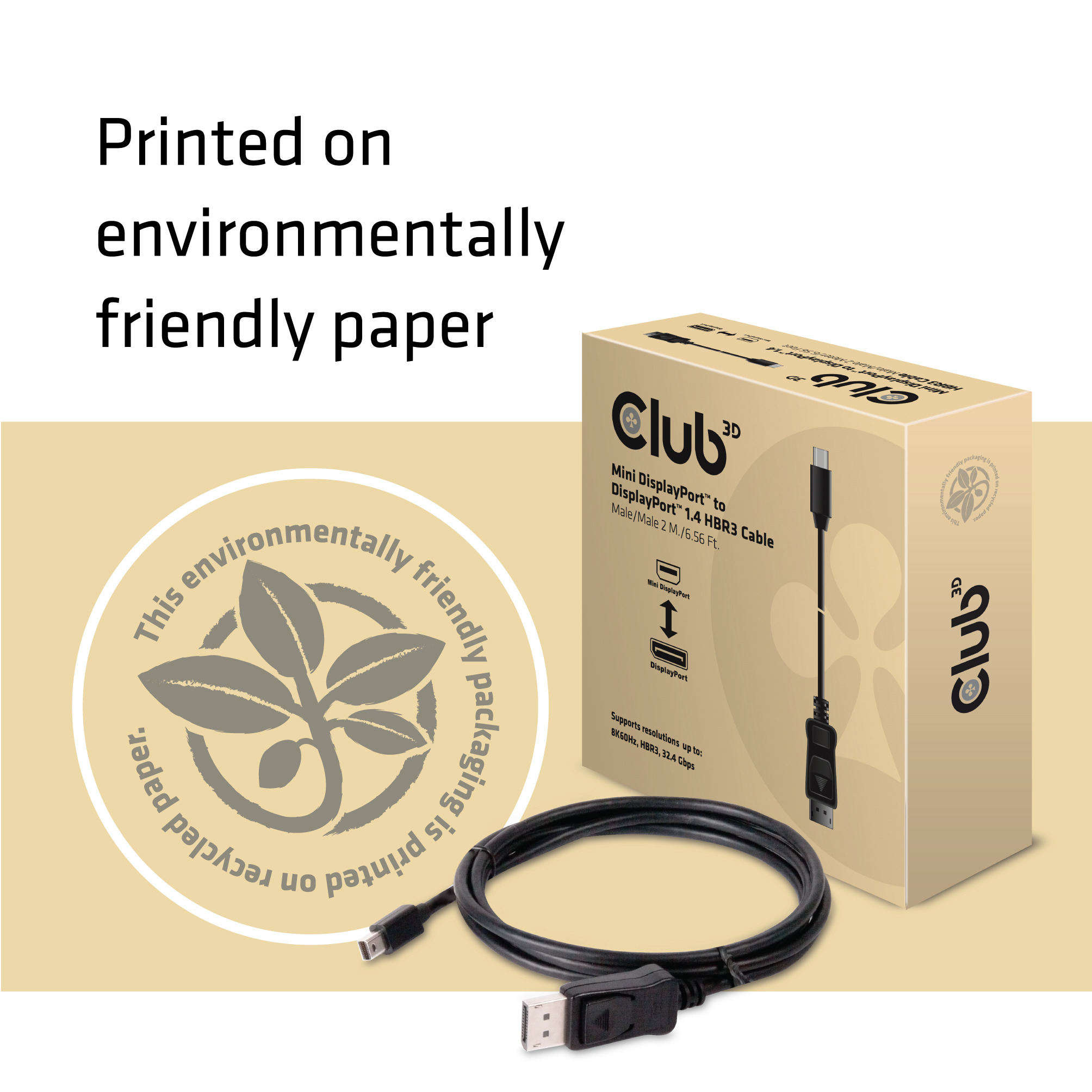 Club3D Kabel MiniDP 1.4  DP 1.4 2m 8K60Hz St/St retail