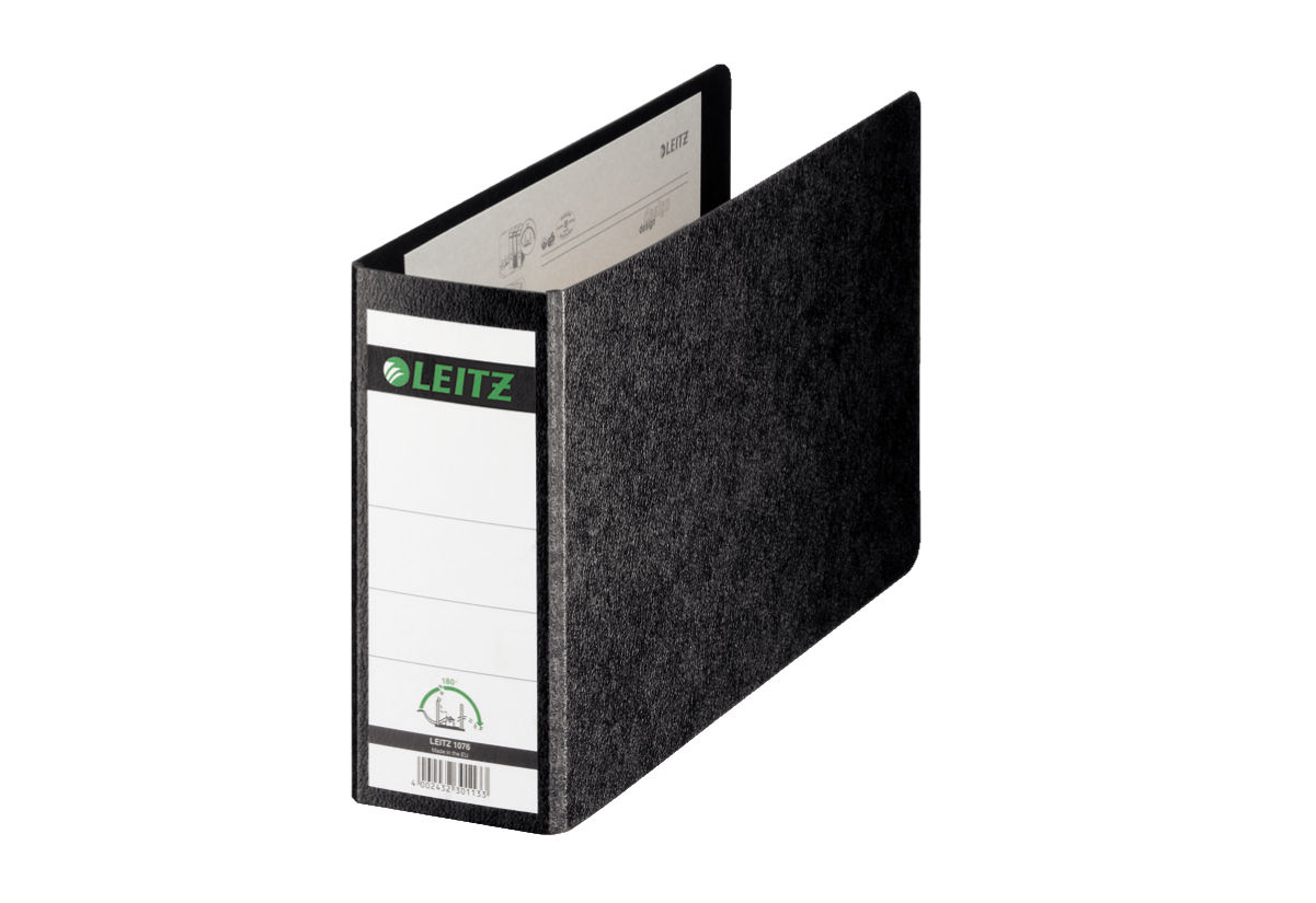 LEITZ 1076 Ordner schwarz marmoriert Karton 8,0 cm DIN A5 quer, 1 St.