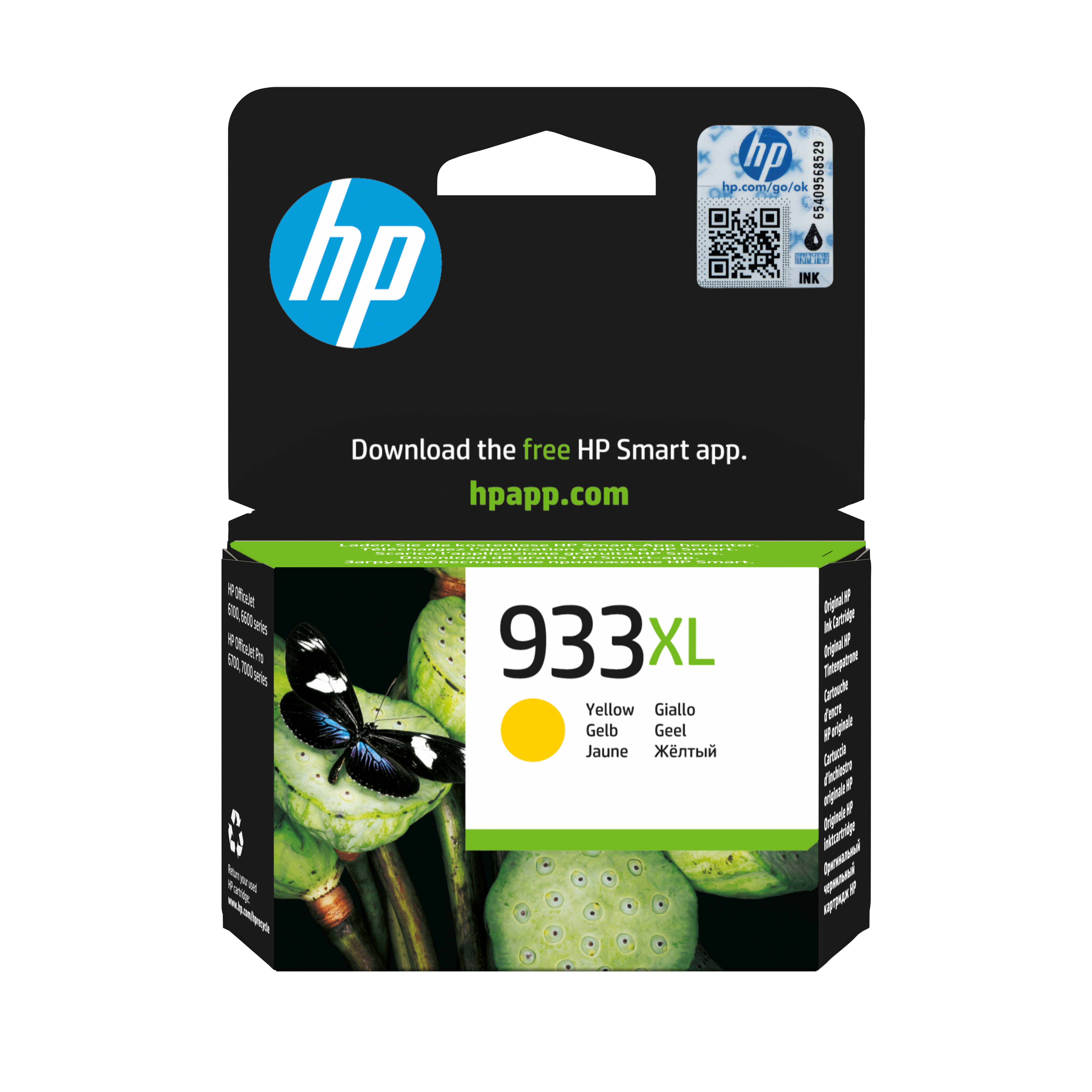 HP 933XL original Ink cartridge CN056AE BGX yellow high capacity 825 pages 1-pack Officejet