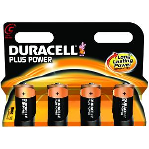 DURACELL Batterien PLUS Alkali-Mangan Baby C 1,5 V, 4 St.