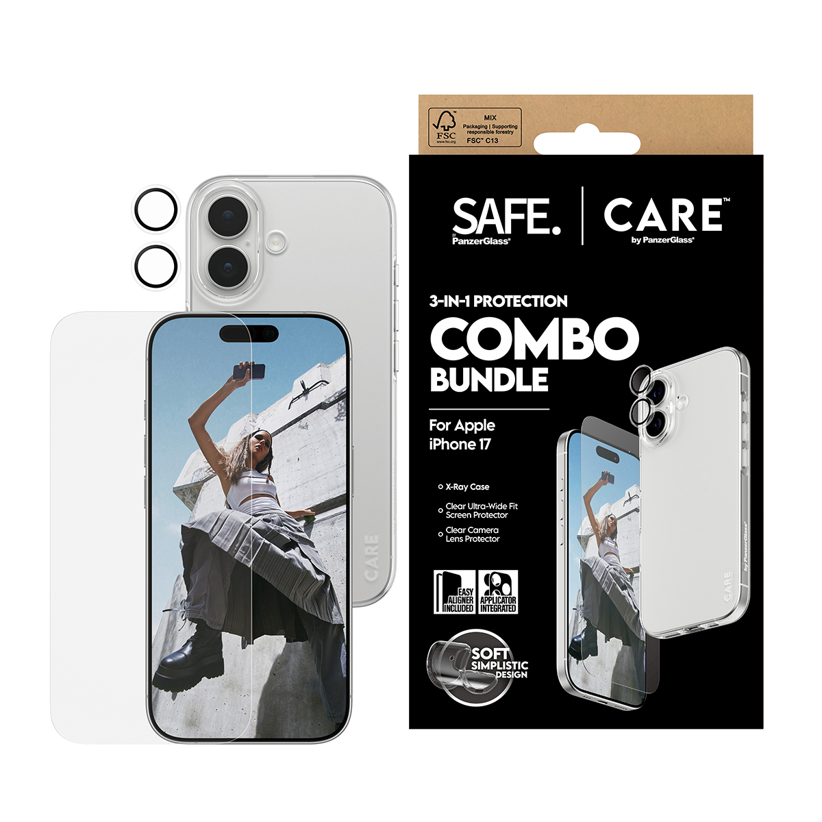 SAFE. CARE BY 3-IN-1 FASHIONABL COMBO BUNDLE IPHONE 17