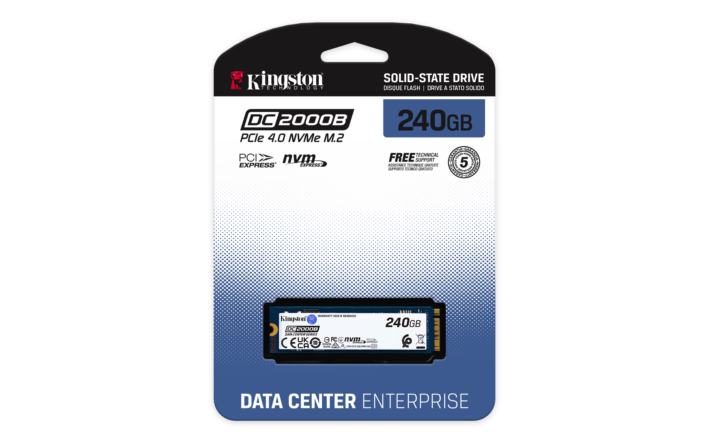 KINGSTON 240GB DC2000B PCIe 4.0 M.2 2280 Enterprise SSD No Heatsink