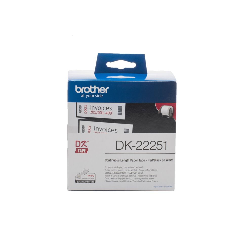 brother Endlospapierrolle für Etikettendrucker DK22251 weiß, 62,0 mm, 1 x 1 Etiketten